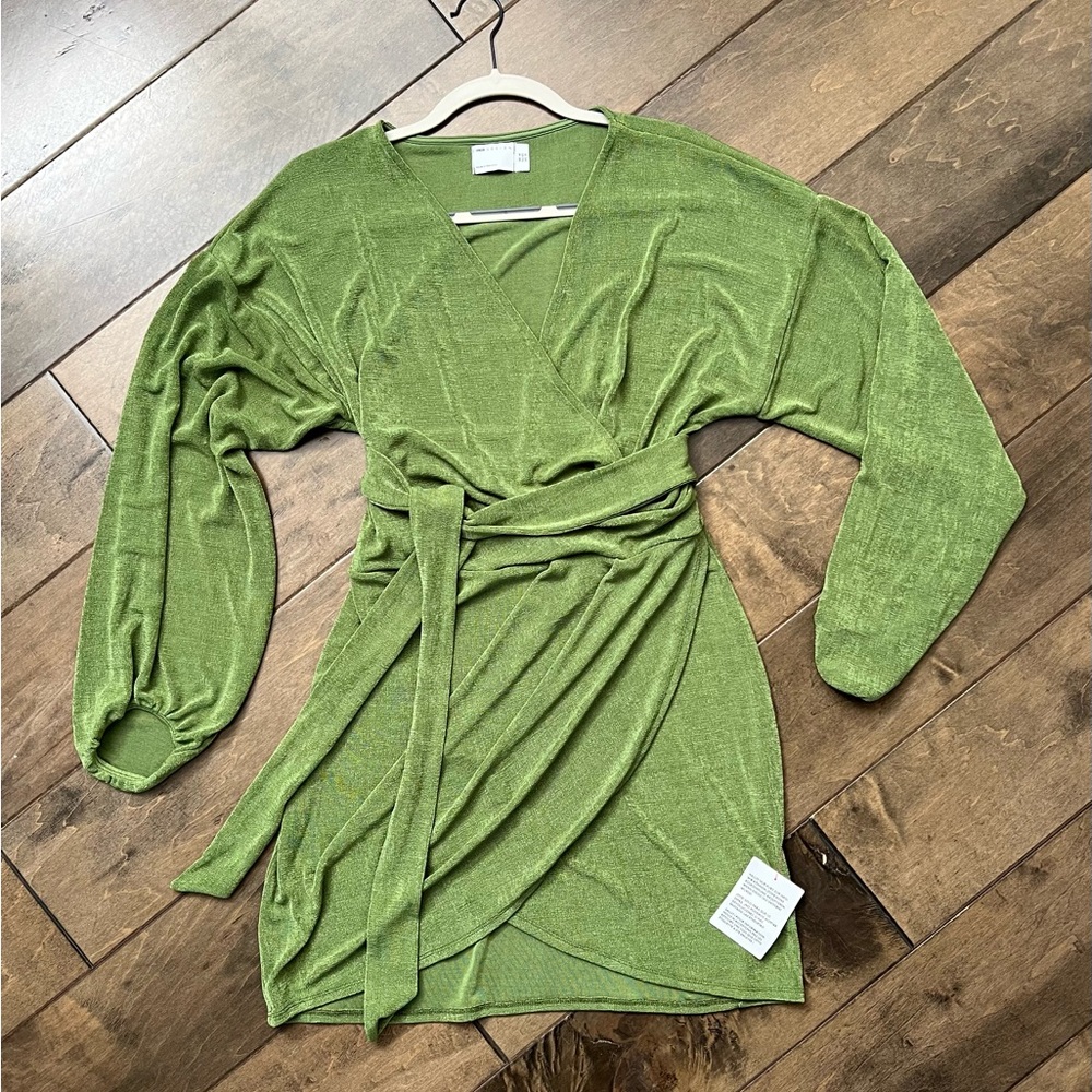 ASOS Green Wrap Mini Dress NWT